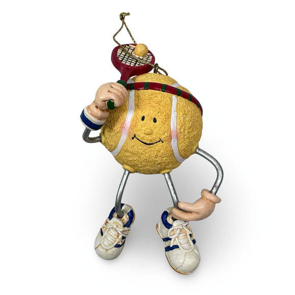 Kurt Adler Tennis Ball Player Christmas Ornament 4.5" Resin Sports Collectible - Picture 1 of 5